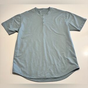 Bylt Basics Drop Cut Lux Henley Size XL Solid Blue